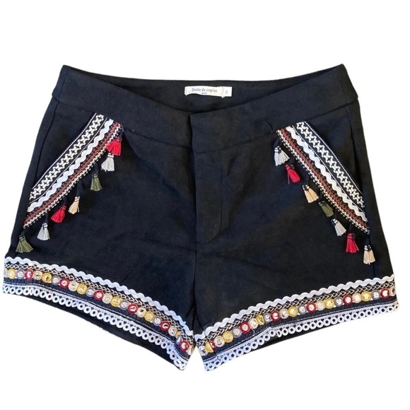 Drôle de Copine Paris Tassel Embroidered Shorts - Picture 9 of 11
